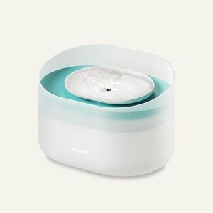 White and Blue Dog Water Fountain